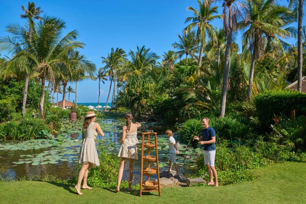 Exploring the resort gardens at Anantara Mui Ne