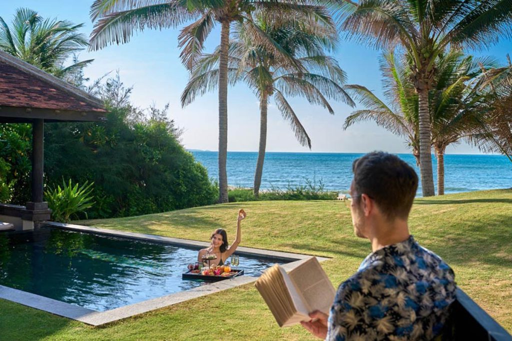 A quiet moment by the villa pool at Anantara Mui Ne